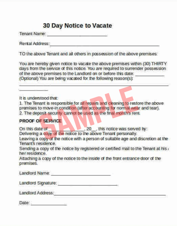 Printable 20 Day Notice To Landlord Template Free 20 Day Notice To Landlord Template