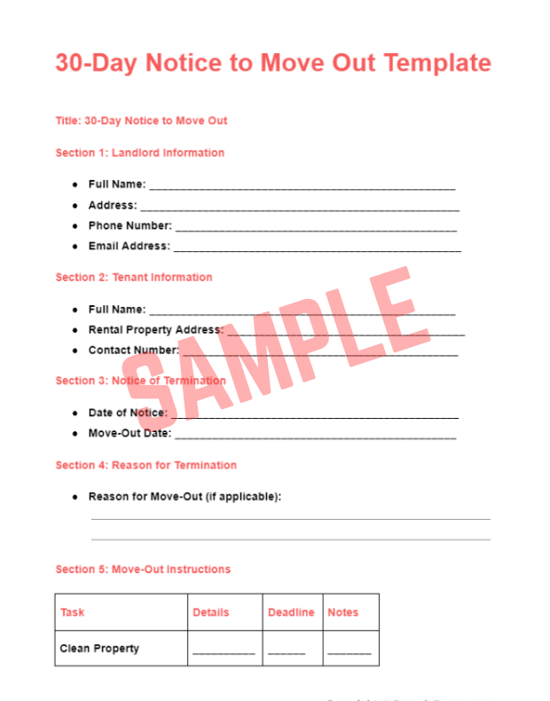 30 Day Notice Of Cancellation Template PDF
