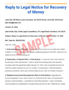 Free Legal Notice For Recovery Of Money Template Printable Legal Notice For Recovery Of Money Template