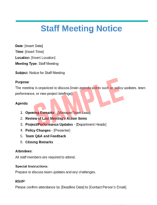 Free Mandatory Staff Meeting Notice Template Editable Mandatory Staff Meeting Notice Template