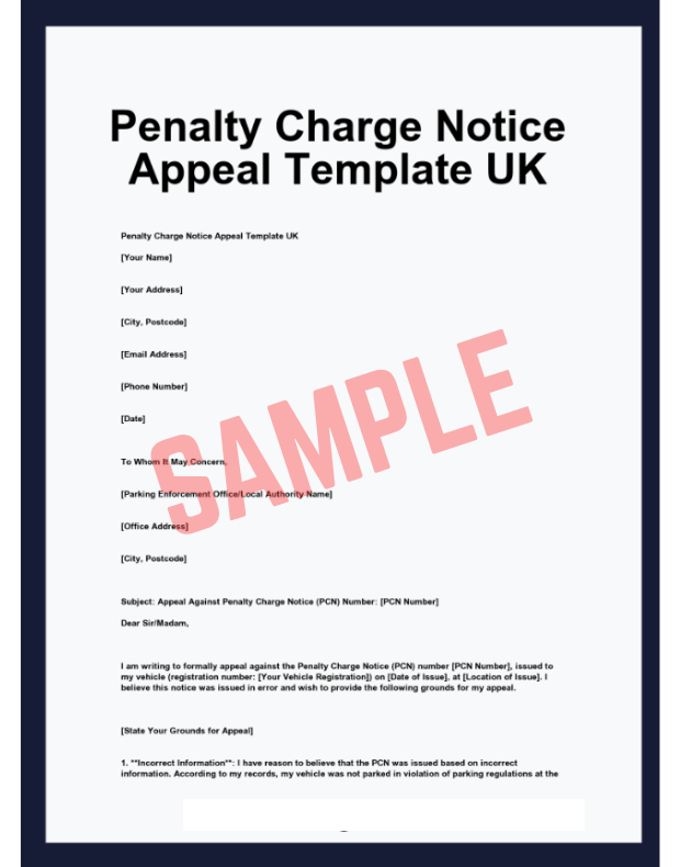 Editable Parking Charge Notice Appeal Template Free Parking Charge Notice Appeal Template