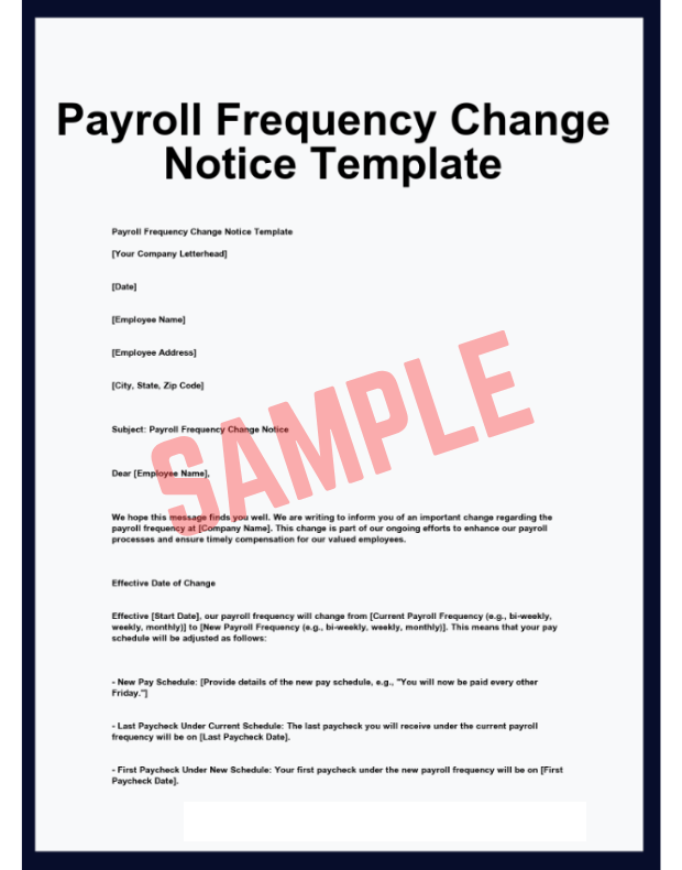 Free Payroll Frequency Change Notice Template