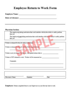 Free Return To Work Notice Template Free Return To Work Notice Template