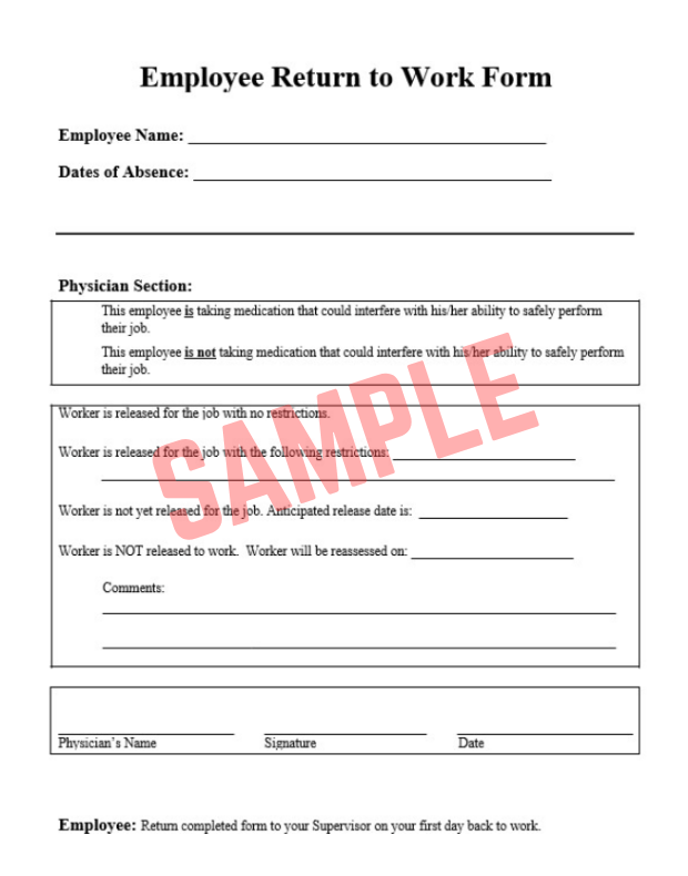 Free Return To Work Notice Template Free Return To Work Notice Template