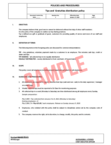 Printable Tips And Gratuities Notice Template Free Tips And Gratuities Notice Template